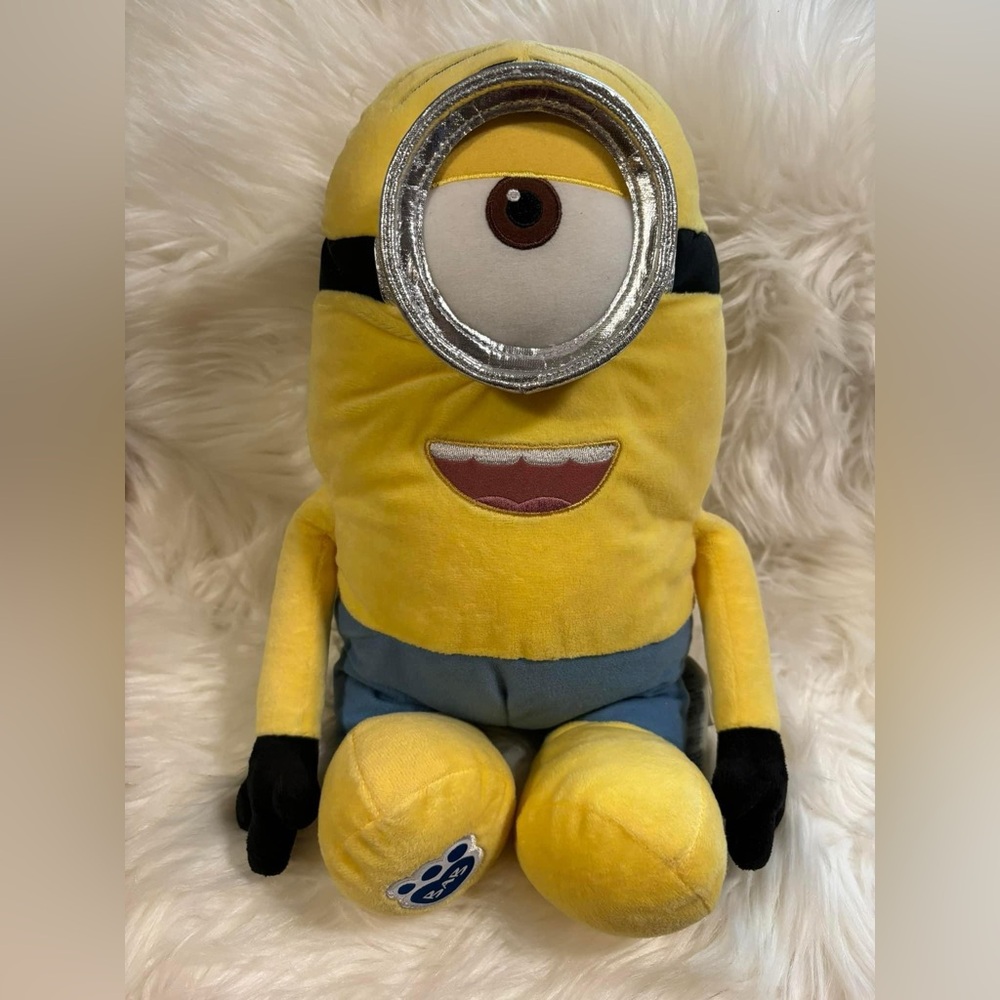 Build A Bear BAB Minion Plush Doll 15" Dispicable Me Stuart EUC
